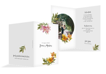 Hochzeit Dankeskarte Blumendeko
