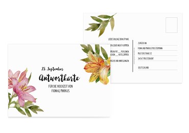 Antwortkarte Blumendeko