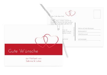 Hochzeit Ballonkarte Herzensband
