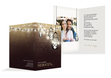 Hochzeit Einladung Vintage Laterne