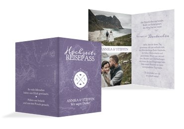 Hochzeit Dankeskarte Hochzeitspass