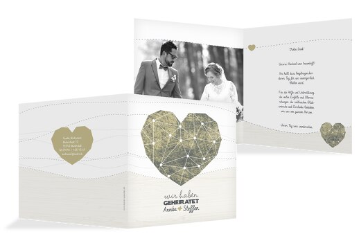 Hochzeit Dankeskarte Sternenbild Matschgruen 145x145mm