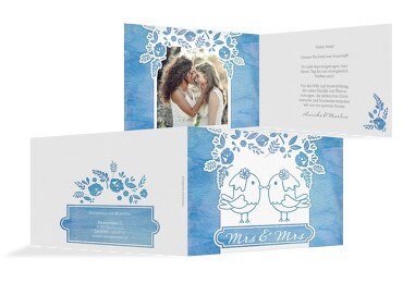 Hochzeit Dankeskarte Vogelpaar - Frauen