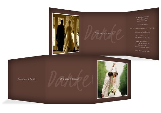 Hochzeit Dankeskarte ewige Verbindung braunmatsch 145x145mm
