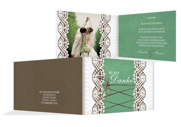 Hochzeit Dankeskarte Vintage Schleife