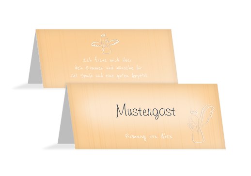 Firmung Tischkarte Angle PastellHellOrange 100x44mm