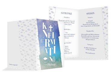 Konfirmation Menükarte Himmelreich