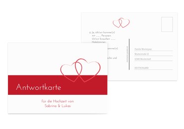 Hochzeit Antwortkarte Herzensband