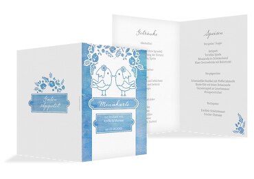 Hochzeit Menükarte Vogelpaar - Frauen