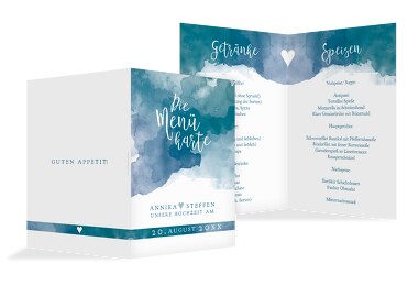Hochzeit Menükarte Aquarell
