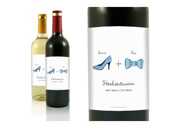 Flaschenetikett High Heel und Fliege