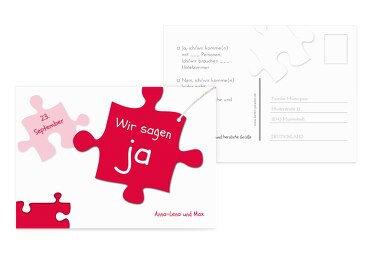 Hochzeit Antwortkarte Puzzleteile