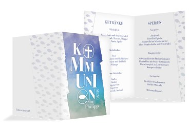 Kommunion Menükarte Himmelreich