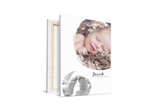 Wandbild Baby "Pinselkreise" Weiß 400x600mm
