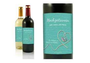Hochzeit Flaschenetikett erfüllte Liebe