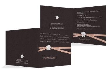 Hochzeit Dankeskarte 2 sanfte Blüte