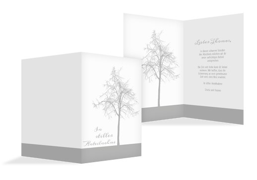 Kondolenzkarte Tree Grau 105x148mm