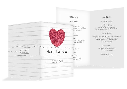 Hochzeit Menükarte Mr&Mrs PinkLeuchtend 148x210mm