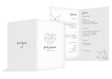 Hochzeit Menükarte straight heart