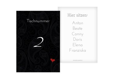Tischnummer Traumhochzeit