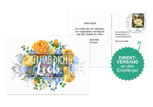 Spruchkarte Blumen Weiß 148x105mm
