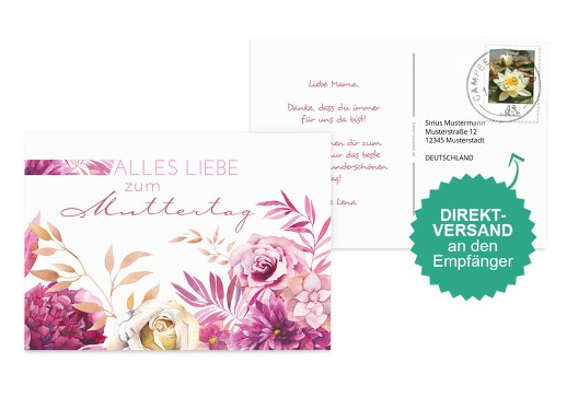 Muttertagskarte Blumen Weiß 148x105mm