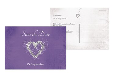 Hochzeit Save the Date glamour heart