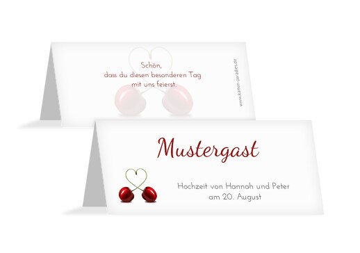 Hochzeit Tischkarte Kirsche WeinRot 100x44mm