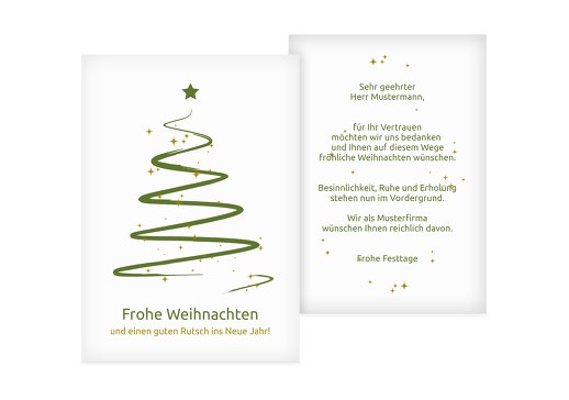 Weihnachtsgrußkarte Wunderbaum Blattgrün 105x148mm