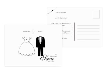 Hochzeit Save-the-Date dress and suit