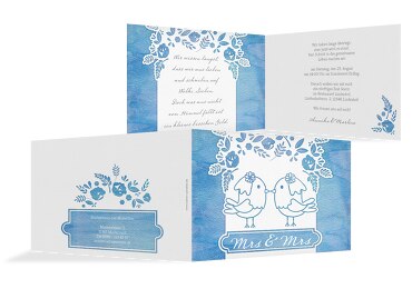 Hochzeit Einladung Vogelpaar - Frauen