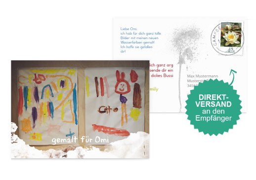 Fotopostkarte für dich gemalt Weiß 148x105mm