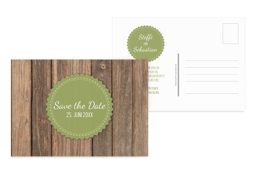 Save-the-Date Vintage Holz