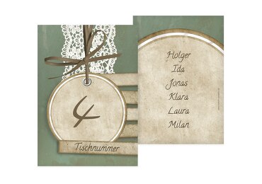 Tischnummer Vintage Lace