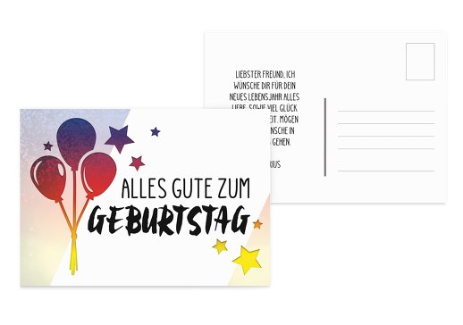 Glückwunschkarte zum Geburtstag Ballon Weiß 148x105mm