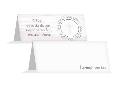 Firmung Tischkarte Kranz Retrogrün 100x44mm
