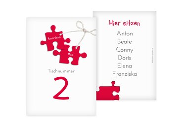 Tischnummer Puzzleteile