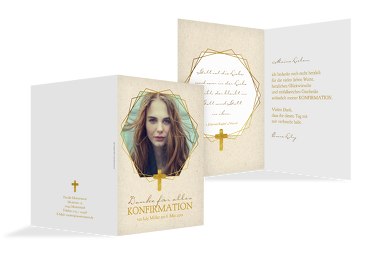 Konfirmation Dankeskarte Goldrausch