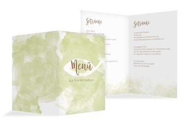 Konfirmation Menükarte Aquarelltraum