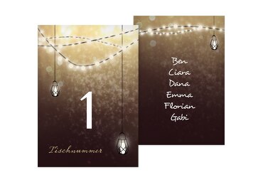 Tischnummer Vintage Laterne