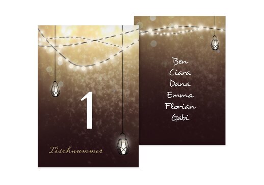 Tischnummer Vintage Laterne Dunkelrotlila 105x148mm