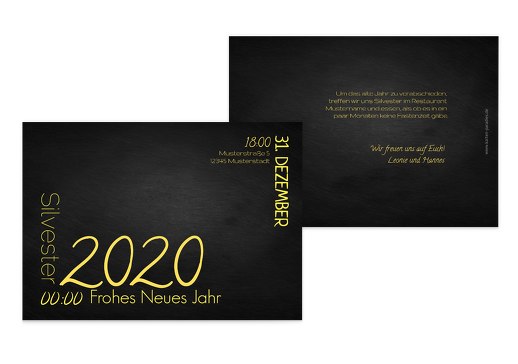 Neujahrskarte Wortkarussell KräftigHellGelb 148x105mm