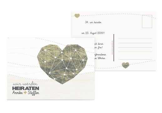 Save-the-Date Sternenbild Matschgruen 148x105mm