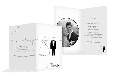 Hochzeit Dankeskarte dress and suit