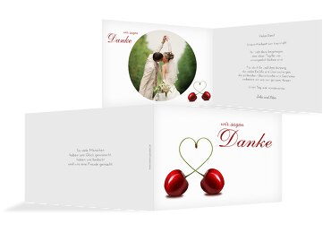 Hochzeit Dankeskarte Kirsche