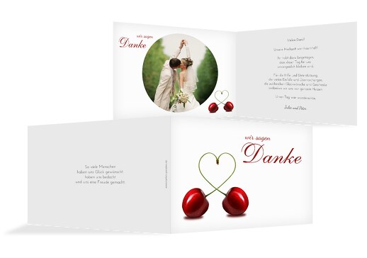 Hochzeit Dankeskarte Kirsche WeinRot 148x105mm