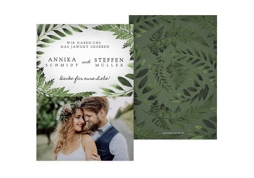 Hochzeit Dankeskarte Blätterwerk