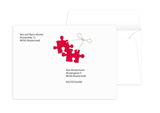 Umschlag Puzzleteile Rot 161x114mm