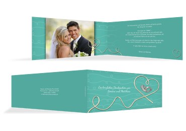 Hochzeit Dankeskarte erfüllte Liebe