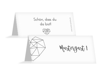 Hochzeit Tischkarte straight heart